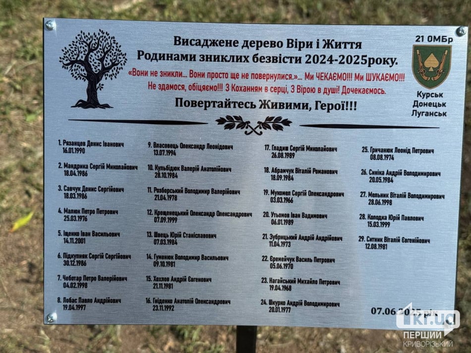 Алея Надії у Кривому Розі 