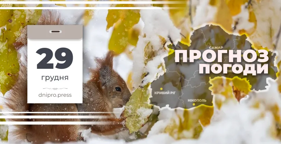 Прогноз погоди на 29 грудня в Дніпрі та області 