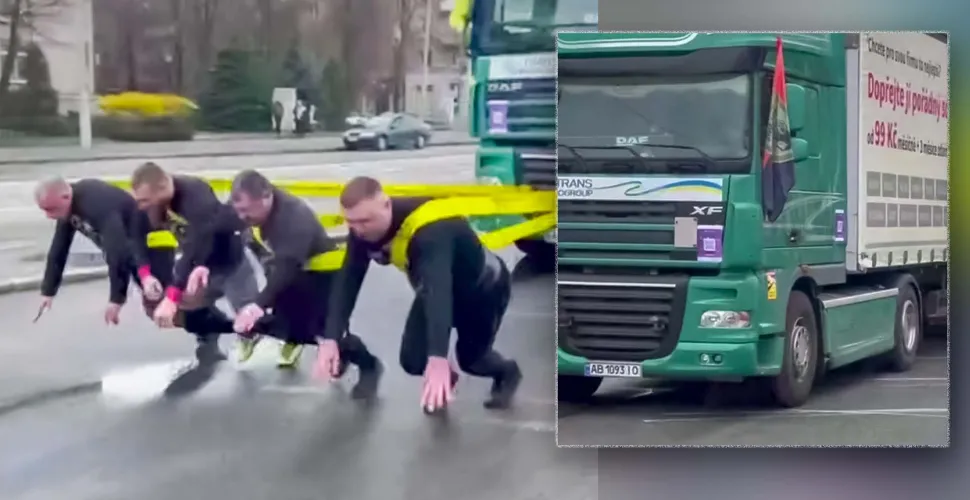 спортсмени, силачі, рекорд, вантажівка