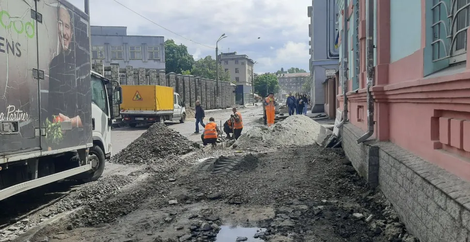 ремонт, вулиця, тротуарна плитка